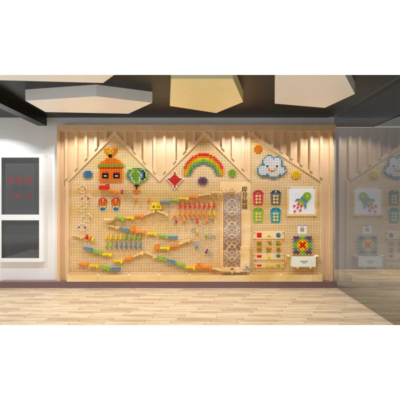 High Quality Matching Educational Wooden Themed Wall Panel Kindergarten Toys