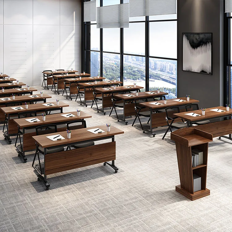 Складной стол для конференций Vekin длинный офисный собраний двухслойный передвижной мероприятий с колесами