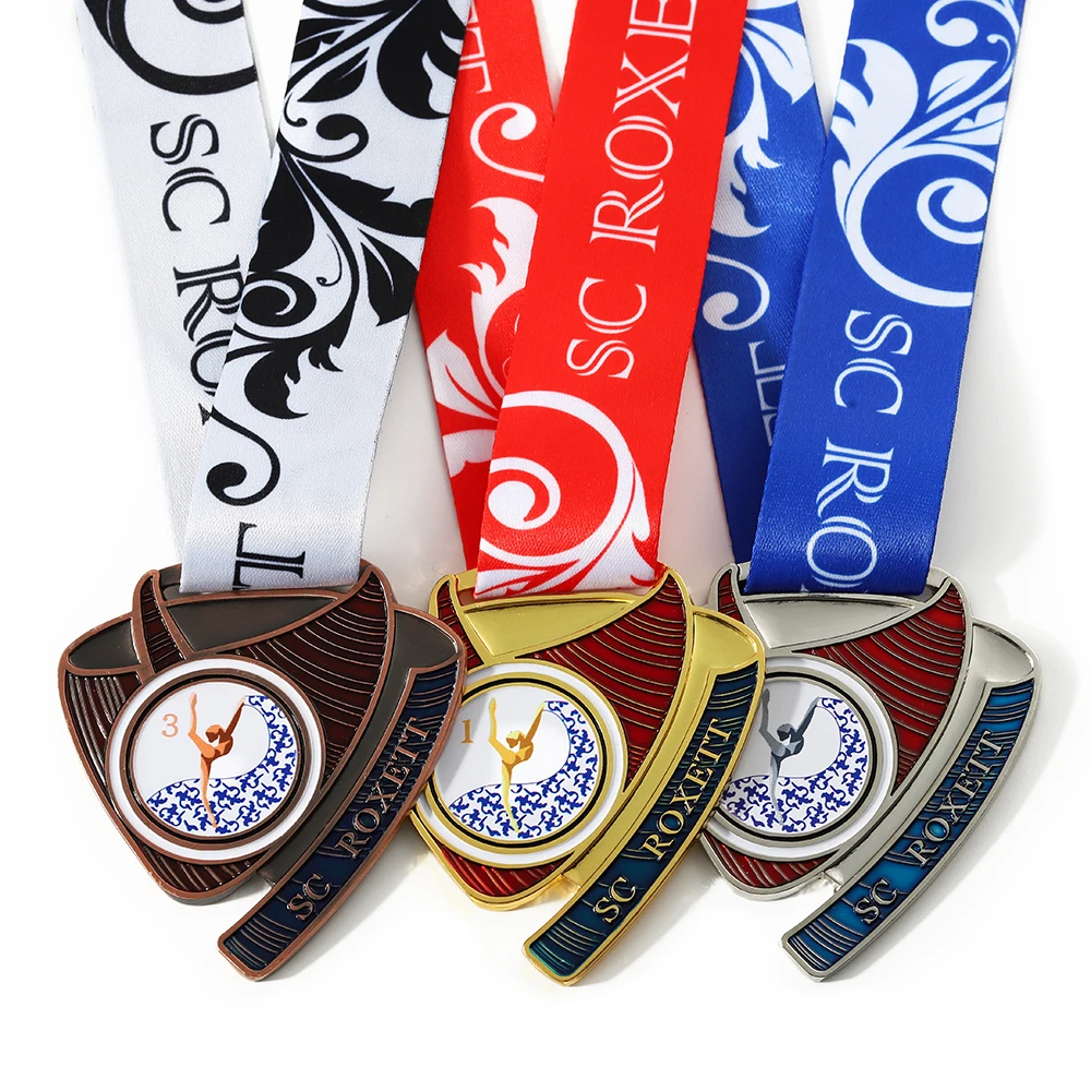 Free Sample 3D Metal Zinc Alloy Sports Medals Gold Silver Copper Dance Medals Custom Gymnastics Medal Award for Souvenirs