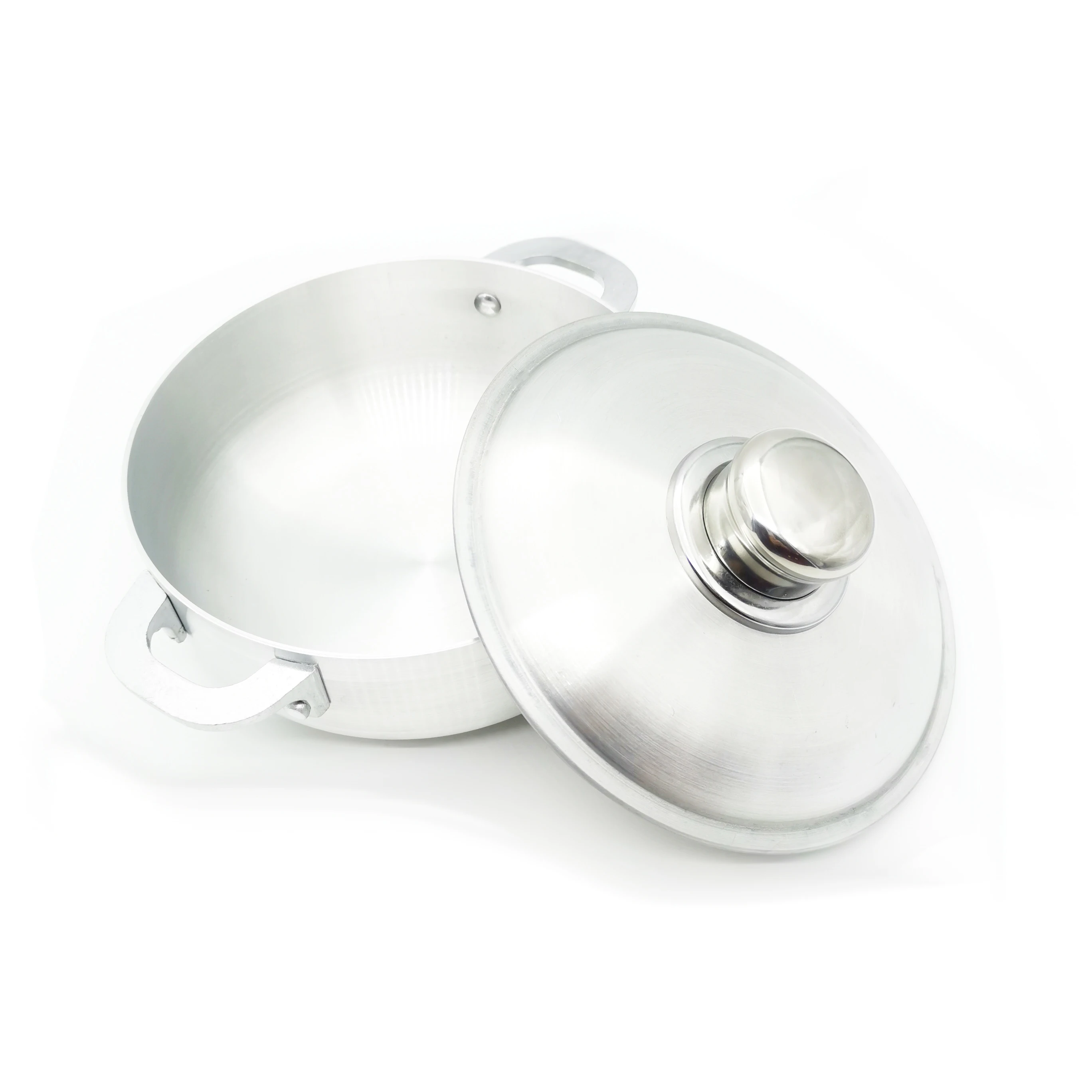 Made in China Durable household aluminum pot double ear aluminum flat bottom soup pot