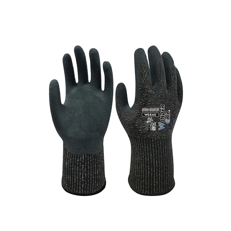 13 gauge  4342C  Nylon Work Gloves Three C level Anti-Cut Comfortable Smart Wear-Resistant Nitrile Labor Protection Oil-Proof