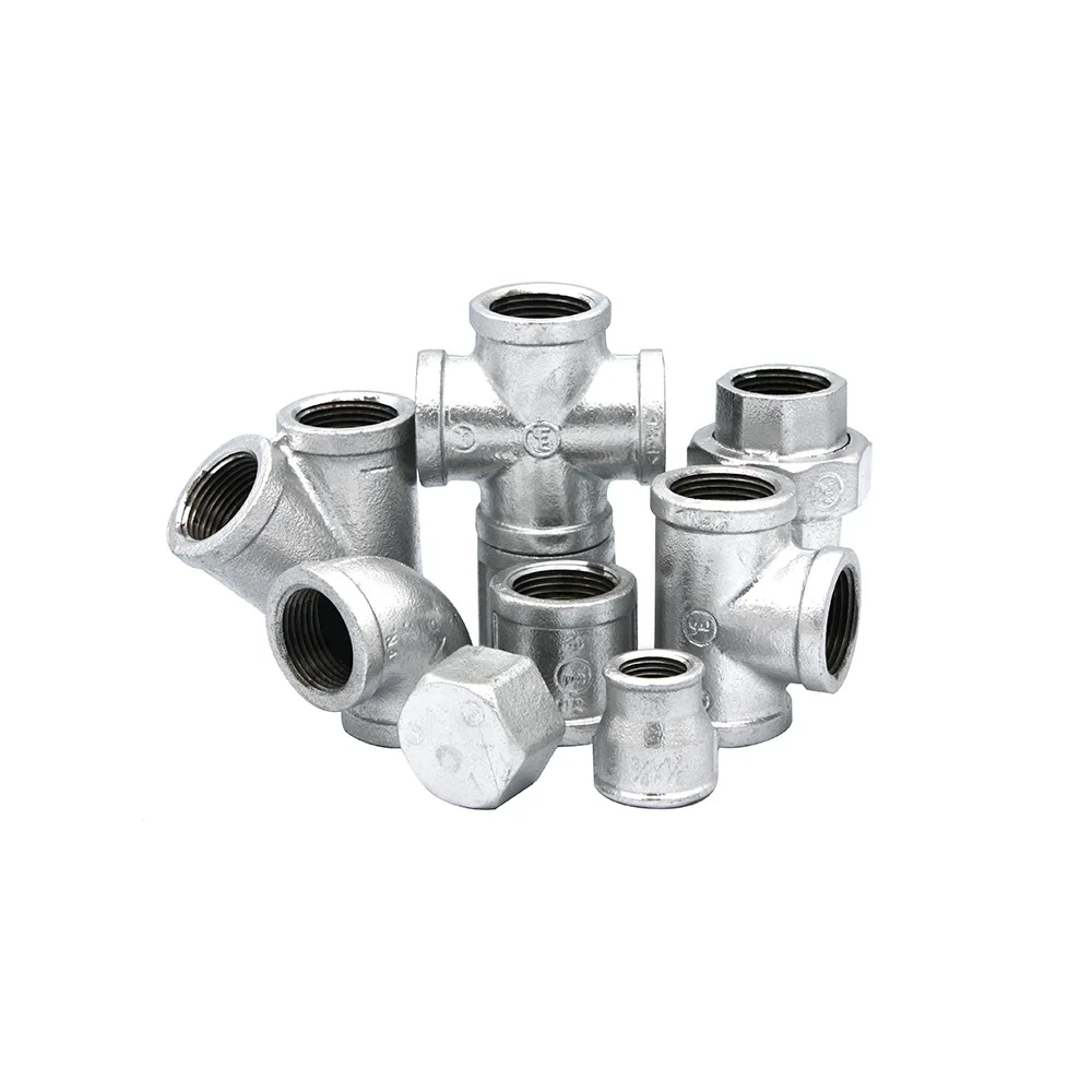 JINAZHI Manufacturer Hot Dip Plumbing Fittings Galvanized Malleable Casting Iron GI BSP NPT Thread Pip fittings