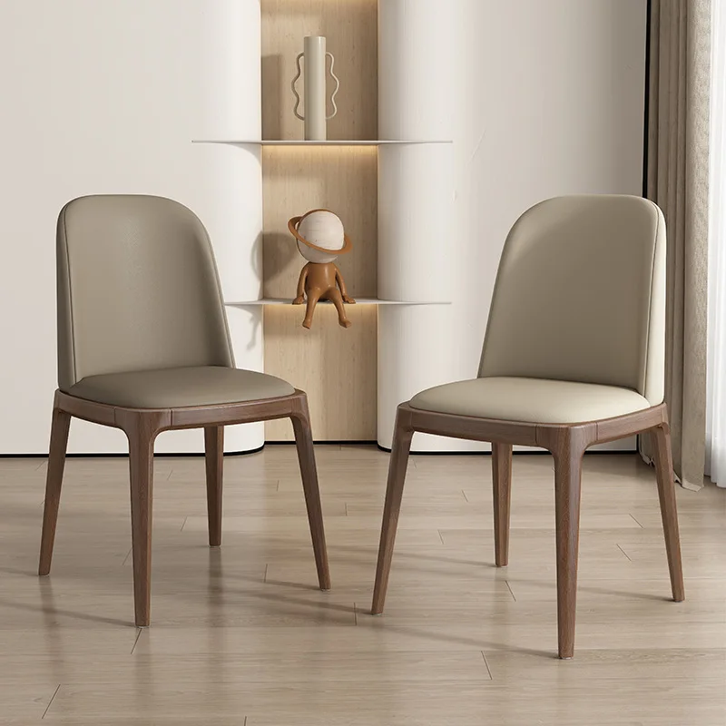 Hot Sale Nordic Leather Modern Luxury Design Furniture Dining Room Chairs Solid Wood Chairs hu-2-008