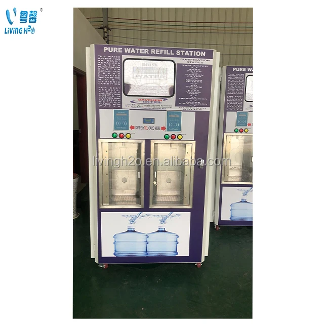 New Production 24 Hours outdoor Con and Banknote 5 Gallon Bottle Drinking pure water Vending Machine