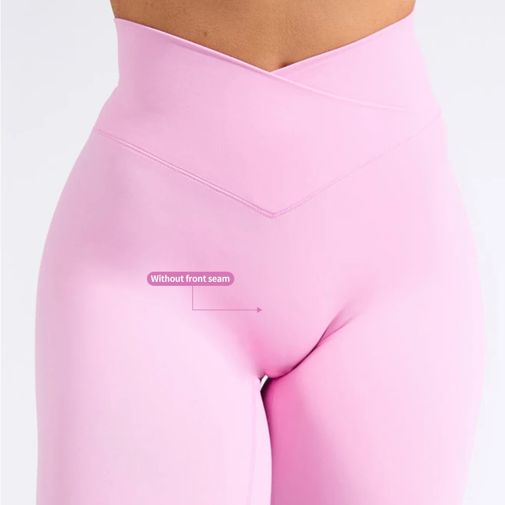 Custom Spandex Sports Wear High Waisted V Shape Yoga Leggings Workout Tight Fitness Gym Wear Butt Lifting Yoga Pants