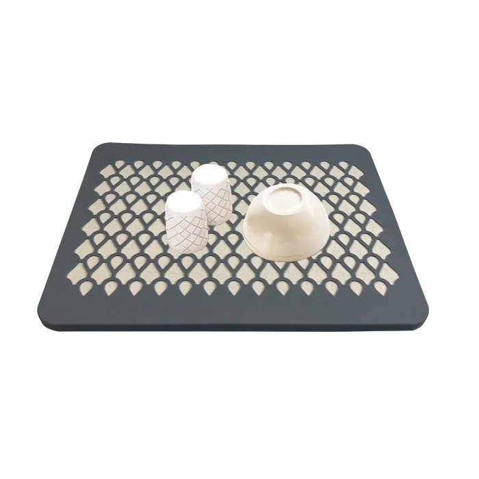 New Design Silicone Stone Kitchen Sink Diatomite  Absorbent Dish Drying Mats for Kitchen Counter