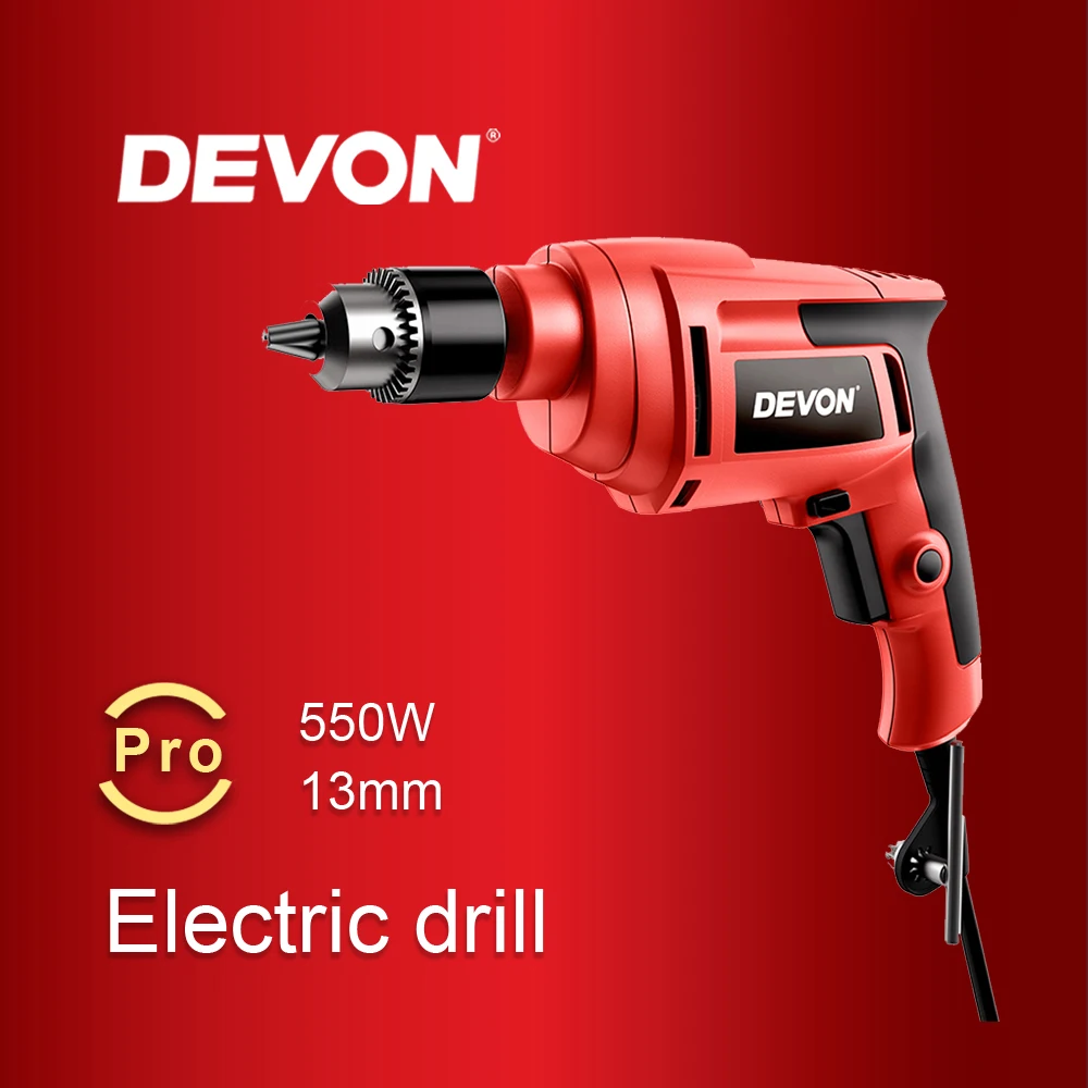 DEVON Speed Control 13mm Angle Drill Power Tool Dc Electric Drill For Household Use