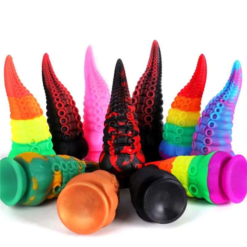 MOGlovers Octopus Shaped Colorful Silicone Men And Women Masturbation Device Anal Plug Dildo