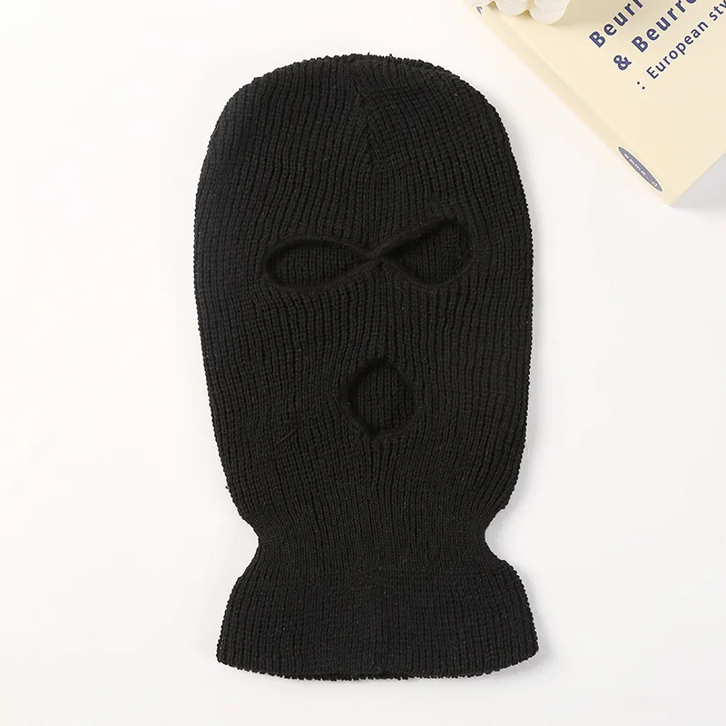Fashion Custom 3 Hole Women Men 100% Acrylic Cheap Winter Cap Full Face Cover Ski Mask Knitted Hat