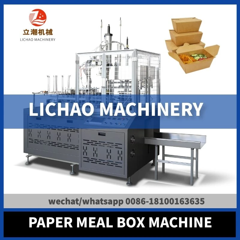  fine good quality fast take away food pe coated oil water proof embossed paper lunch meal box machine price