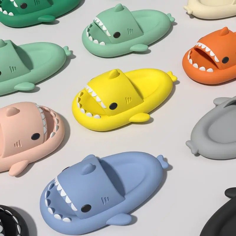 Dropshipping Shark-Slippers Adult Kids Cute Foam Inflatable Water Shoes Cloud Cloudy Premium Slippers Shark Slides