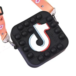 2021 Fashion Mini Crossbody Bag Cartoon Tik Tok Pattern Square Kids Coin Purses And Handbags Little Girls