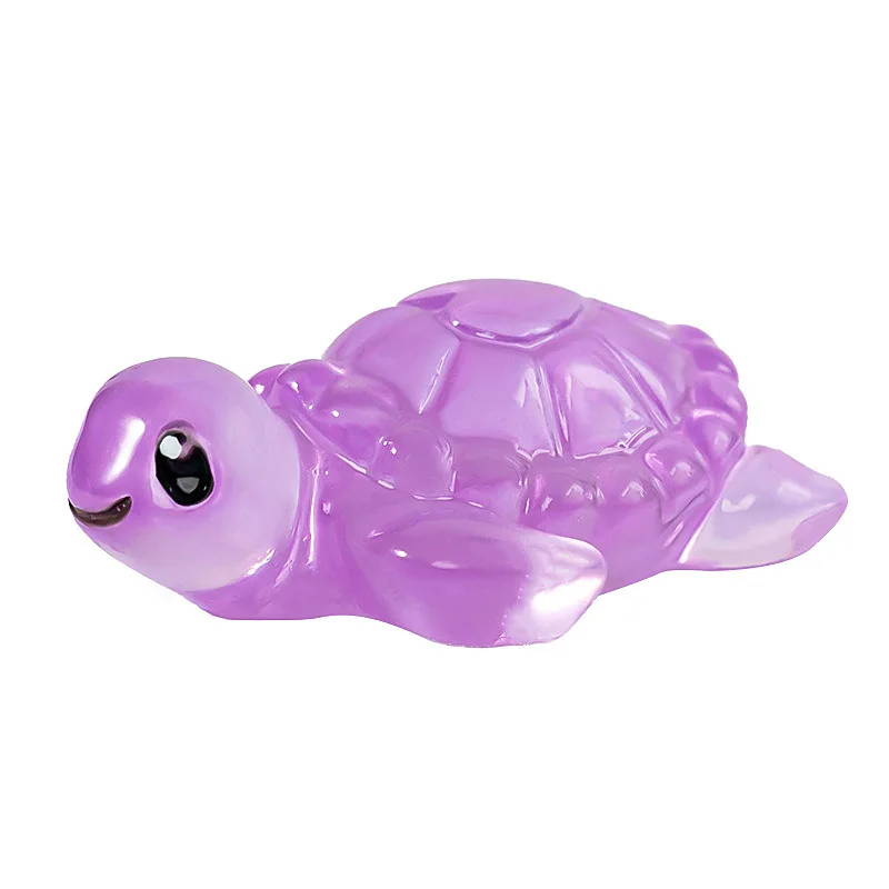 New Glow-in-dark Turtle Mini Fountain Terrarium Fish Tank Accessory Toys Beach Landscape Garden Luminous Aquarium Decoration