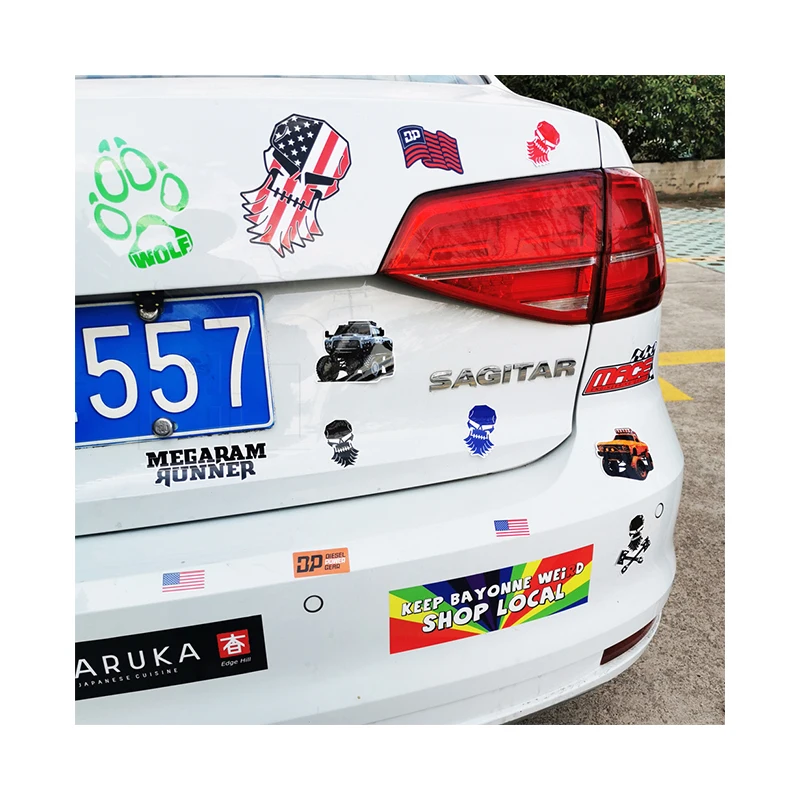 Custom Printing Weatherproof Die Cut Bumper Stickers Vehicle Vinyl Advertising Logo Car Bumper Stickers For Car
