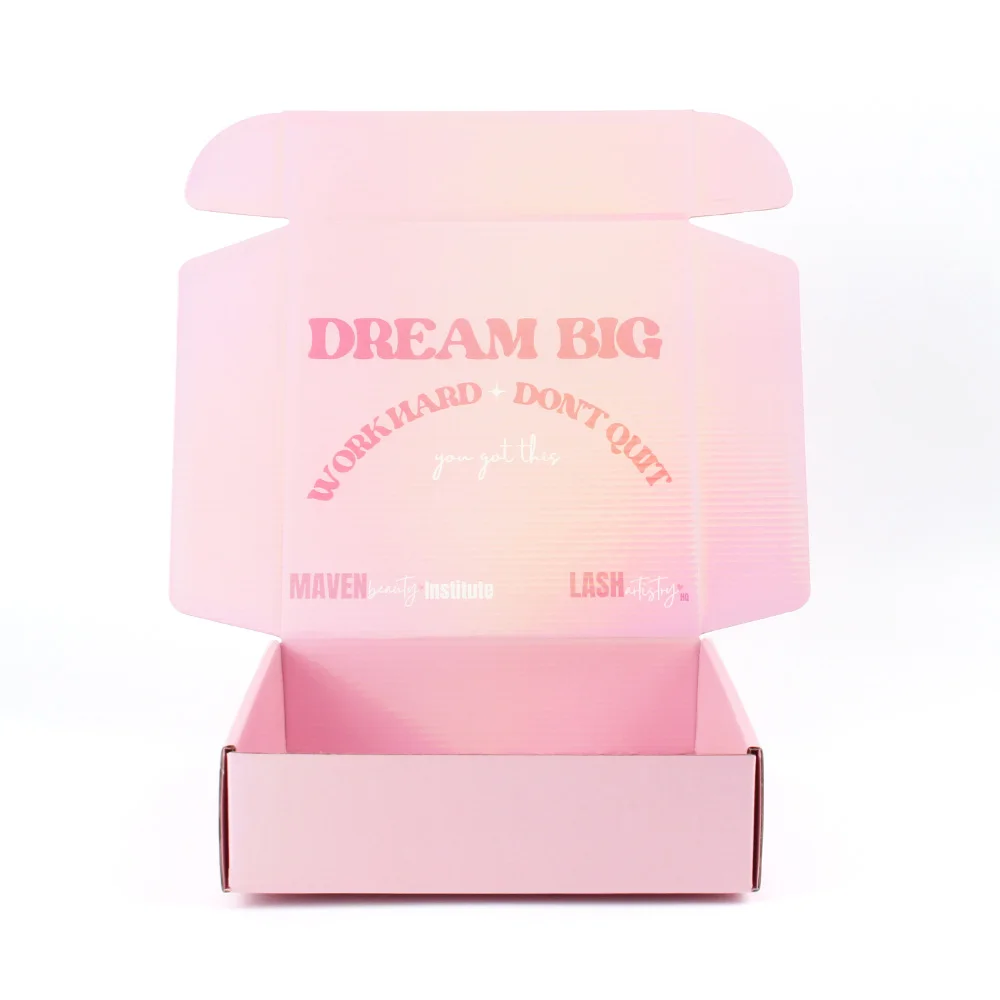 Factory Beauty Skin Care Cosmetic Box Packaging Mailer Pink Shipping Box Custom LOGO for Online Shop Small Business