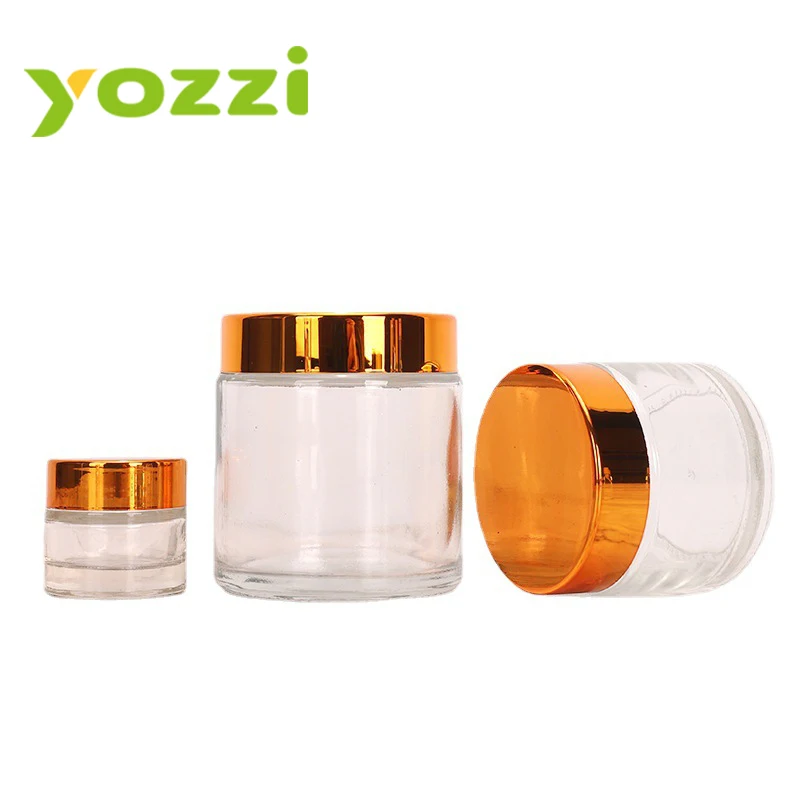 Delicate Eye cream jar Golden cover cream bottle Portable travel cosmetics jars 50 to 100 ml