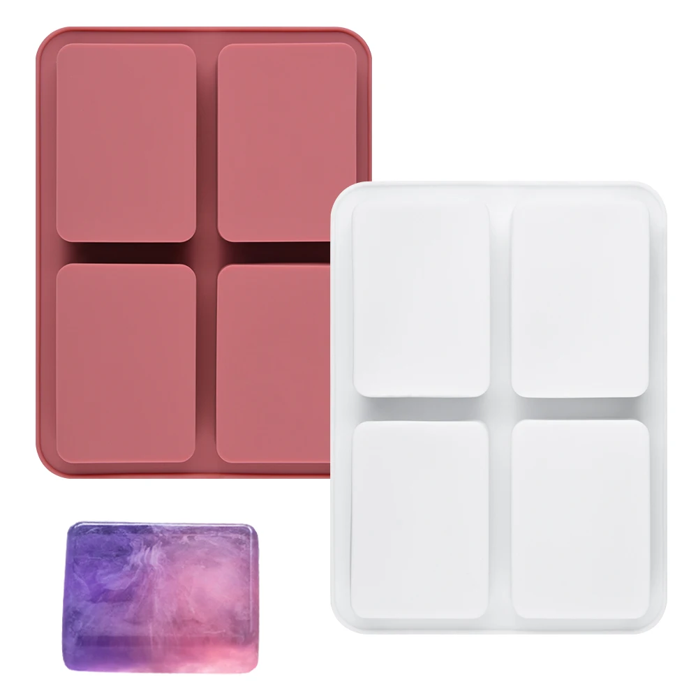 Manufacturer Sell 6 Cavity Rectangle Resin Epoxy Silicone Molds For Soap Making Reusable Soap Molds Silicon