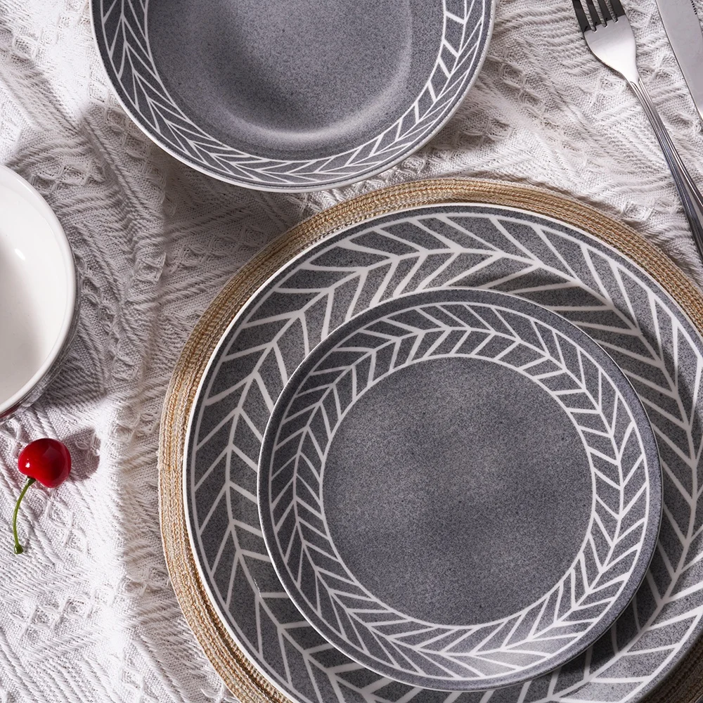 Full Marble Dinnerware Tableware Sets High Quality Hand Painted Ceramic Dinnerware Set