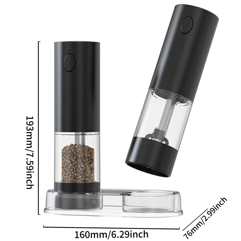 Cheap Mini Portable 95ML Electric Salt & Pepper Grinder Mills Set Powder by Lithium Battery