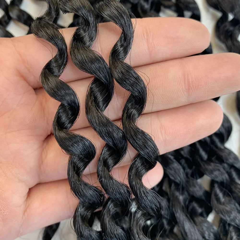 Synthetic Braid Hair Extension Strands Spring Twist Crochet Braiding Hair 22 Inch Passion Twist Water Wave Crochet Hair