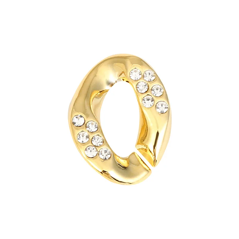 17*23mm Acrylic diamond UV Electroplating chain Buckle metal Gold silver rhinestone Acrylic Twisted Open Link Connect Chains