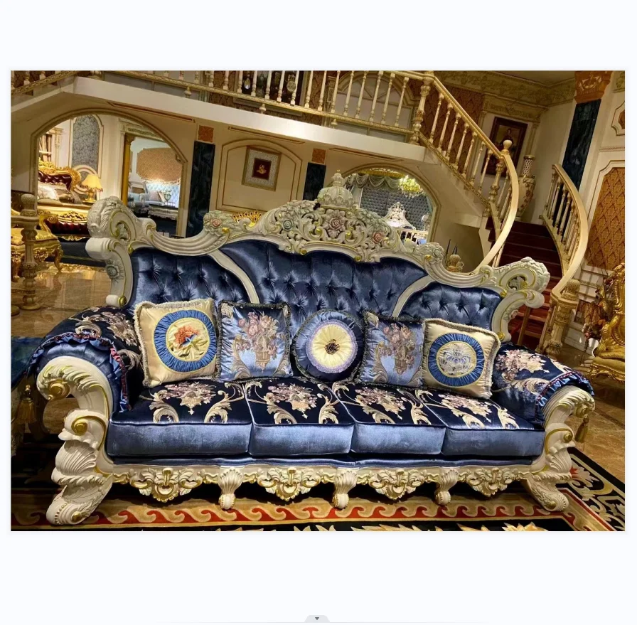 Foshan shangzhen furniture luxury sofa set chesterfield sectional fabric sofa set living room furniture