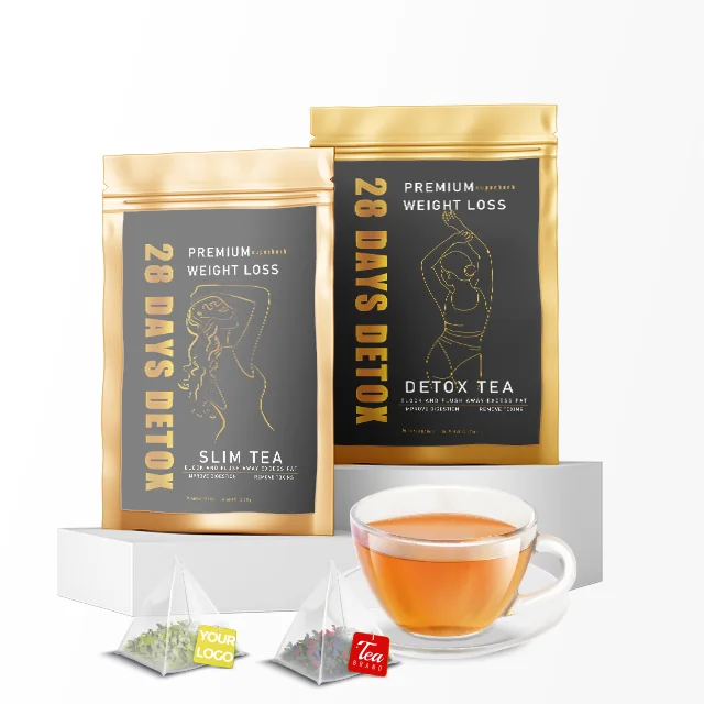 Private label Detox Tea Zero Sugar Zero Calorie Zero Caffeine 14 days and 28 days slim Tea with senna