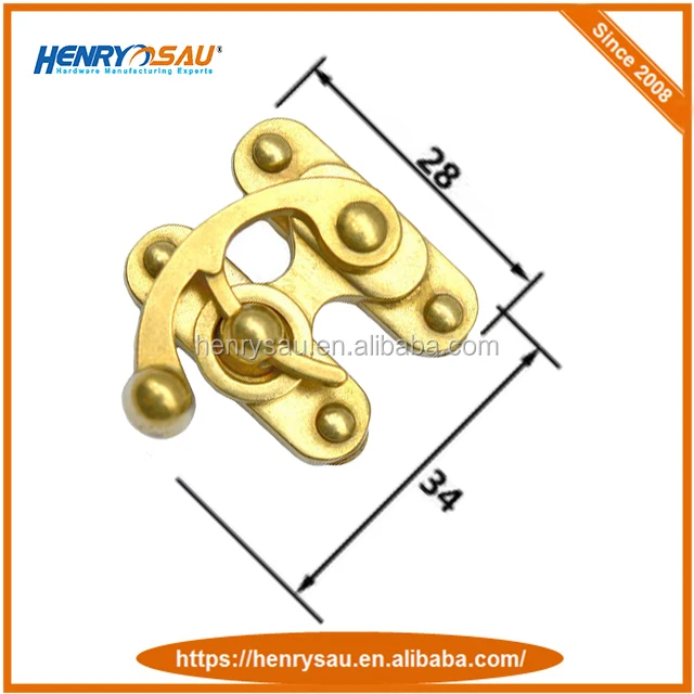 Best Selling Hollow Swing Oxhorn Wooden Box Hasp Lock Catch Latches Gold Zinc Alloy Swing Jewelry Box Hasp Lock