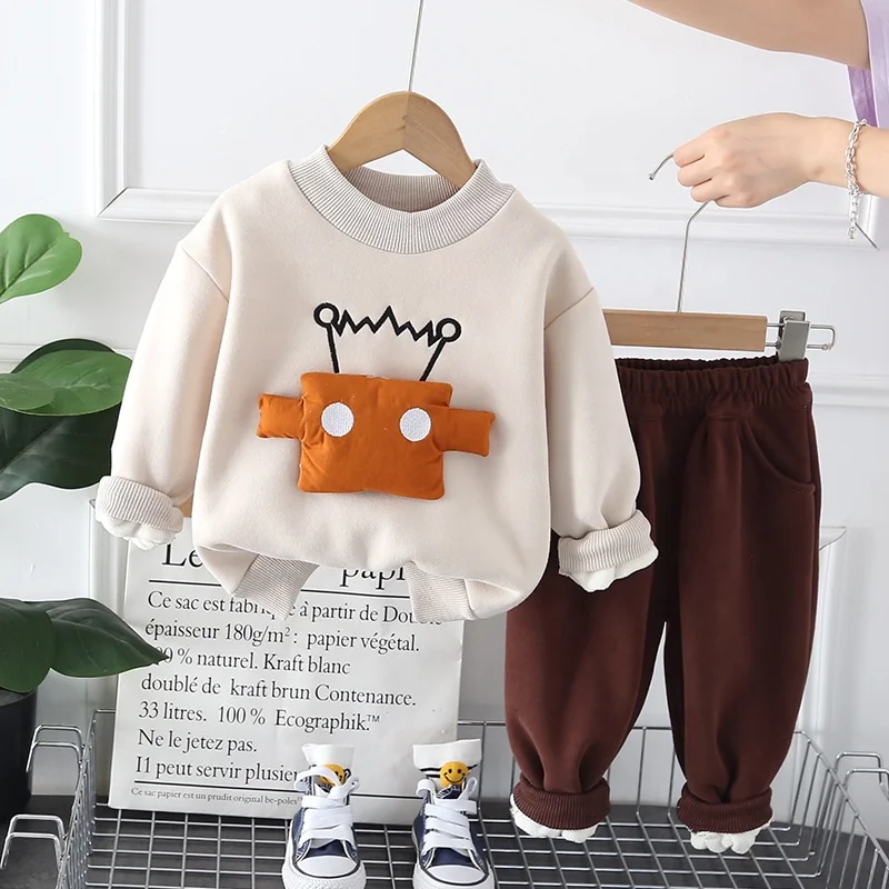 New model children fall winter two piece set baby clothing set winter