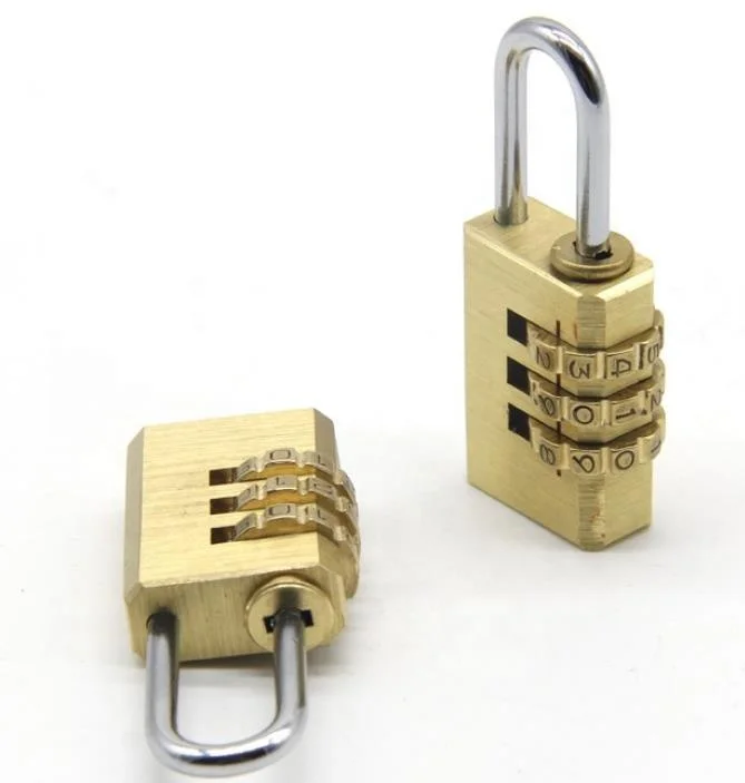 Top safety solid luggage lock anti cut cheap waterproof small 20mm combination padlock brass