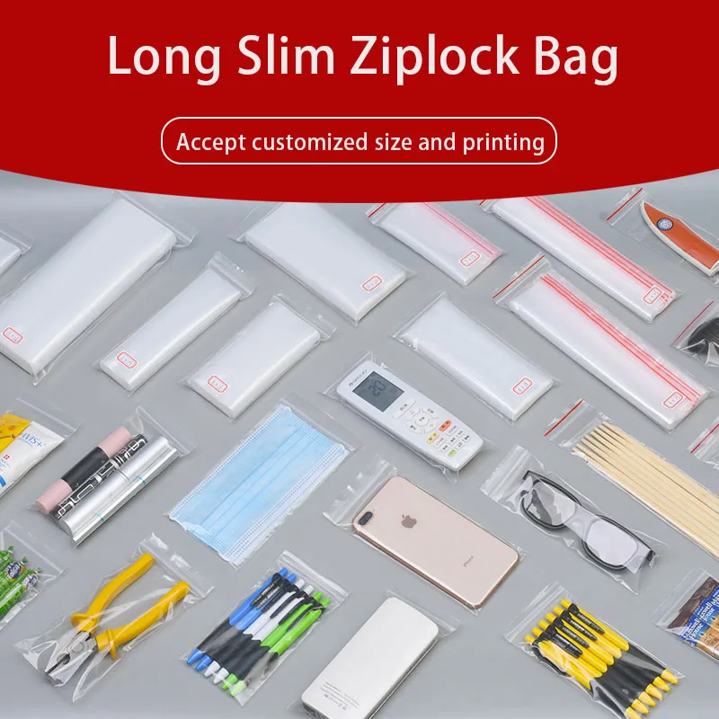 Good Quality Industrial PE Plastic Narrow Long Ziplock Bags