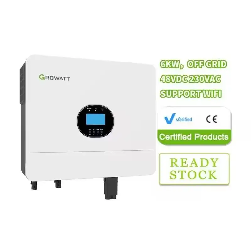 Growatt Solar Inverter SPF 6000 ES Plus With WIFI Single Phase Dual MPPT Off-Grid Inverter For Solar System