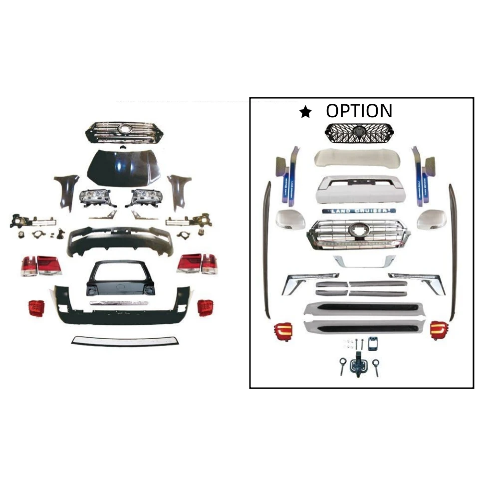 FJ200 LC200 UPGRADE to 2016-2020 whole BODY KIT For Toyota Land Cruiser FJ200 LC200 2008-2015