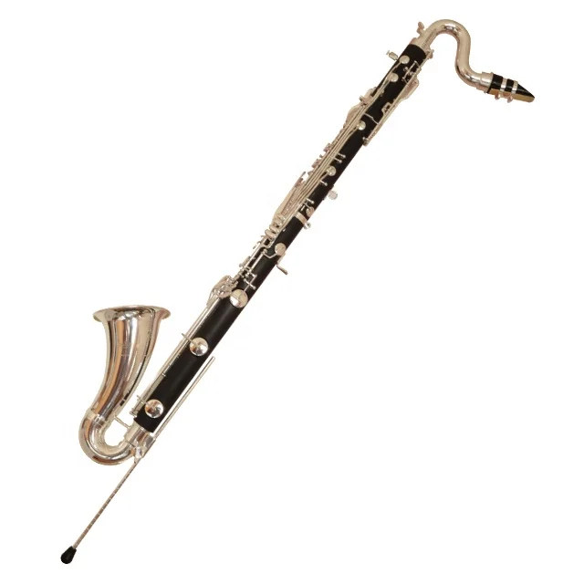 Roffee Musical instrument ABS body silver plated 19 Key Low E Bass clarinet