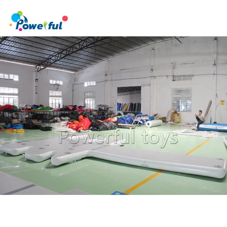 Inflatable jet ski floating dock PVC dropstitch water floating island lounge pontoon dock platform for yacht