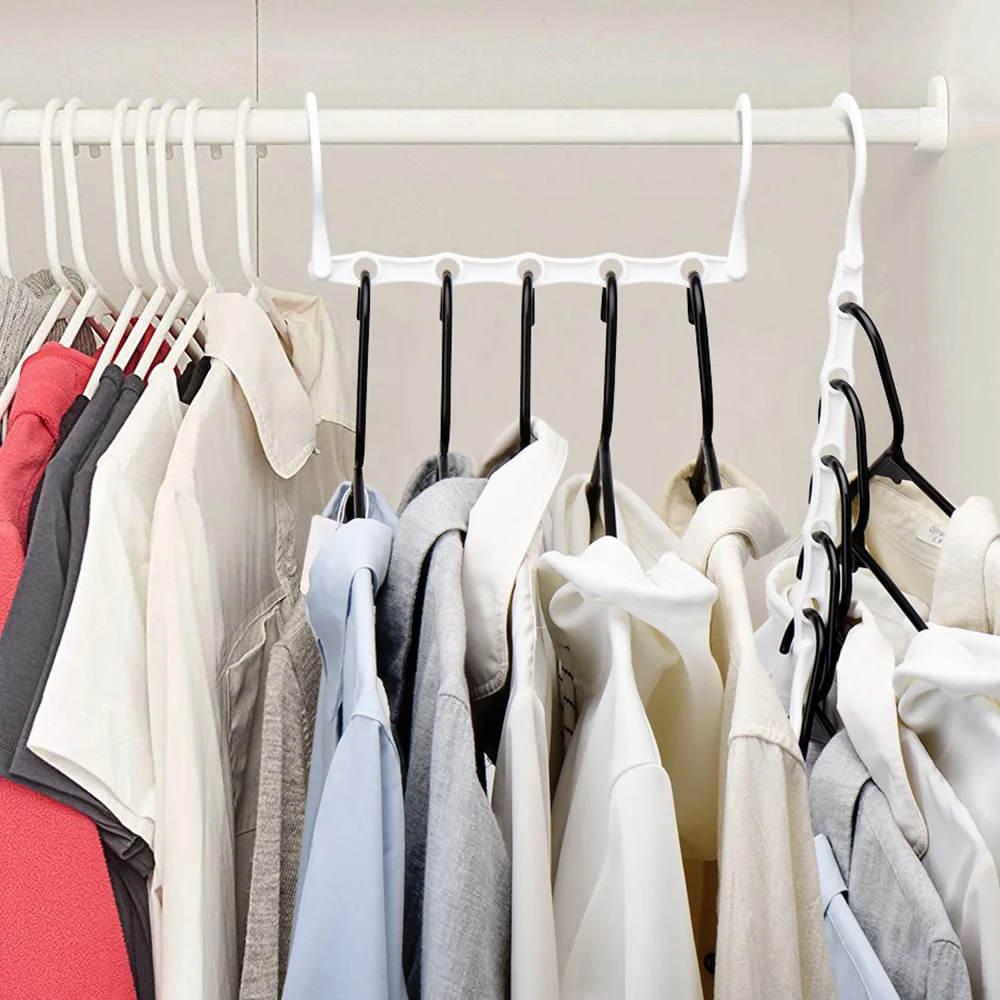 Factory Wholesale White Plastic Magic Multi Port Folding Magic Hanger