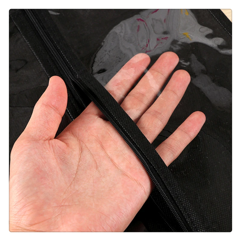 wholesale custom logo hair extension storage pouch wooden hanger non woven wig Bags with zipper