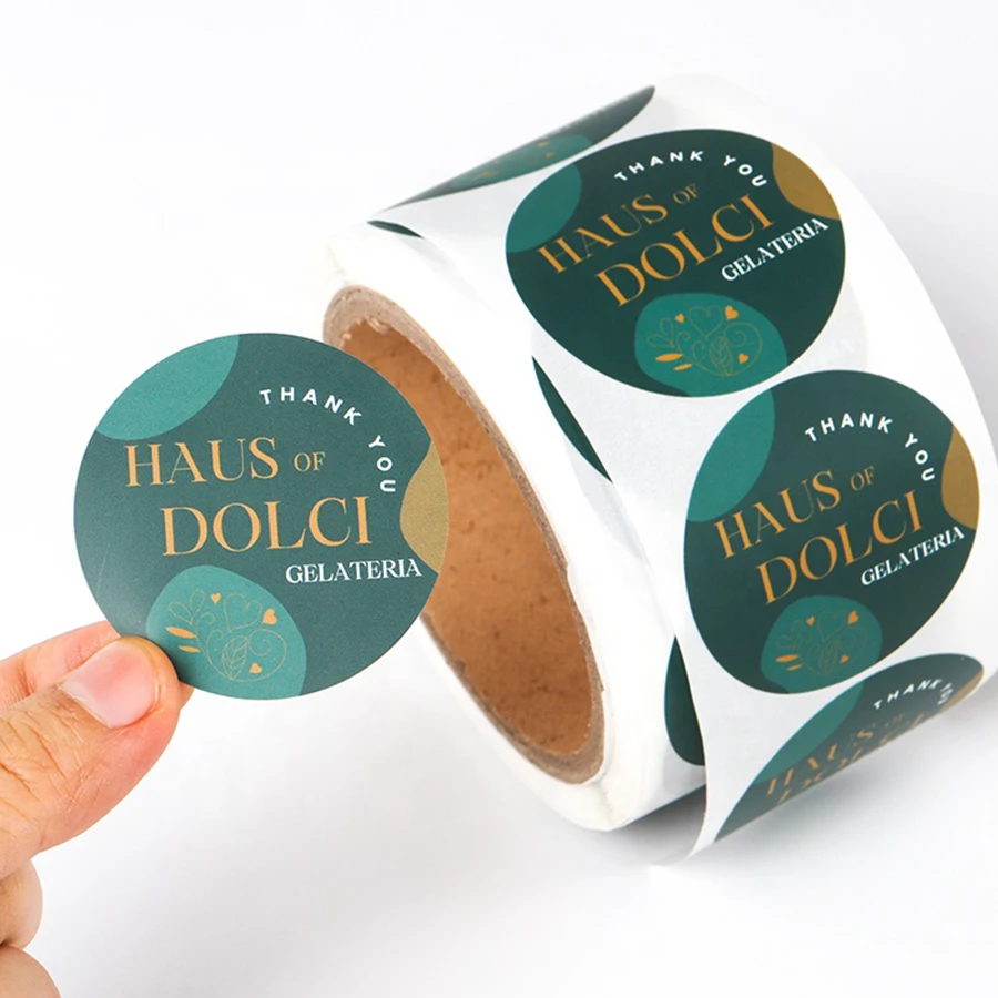 Custom Printing Packaging Label Holographic UV Vinyl Paper Adhesive Gold Foil Logo Sticker Roll Cosmetic Hologram Stickers Label