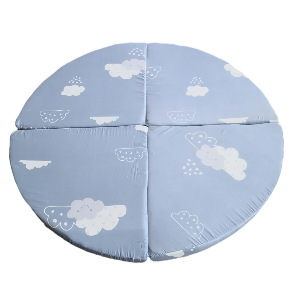 round kids play  couches mat with 4 section cushions