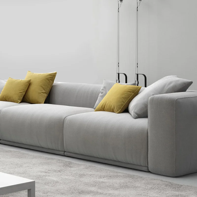 Fabric European Living Room Sofa Bedroom Designer  I Shape Sofa Couch Wooden Sofa Minimalist Furniture CEFS025