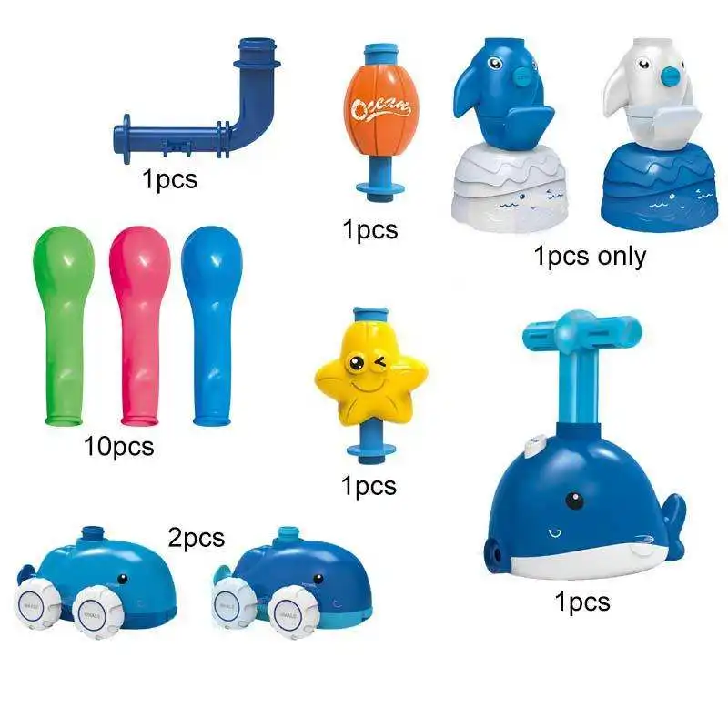 2024 Cute Animal Simulation Dolphin Air Balloon Powered Car Aerodynamic Car Stem Toys For Kids