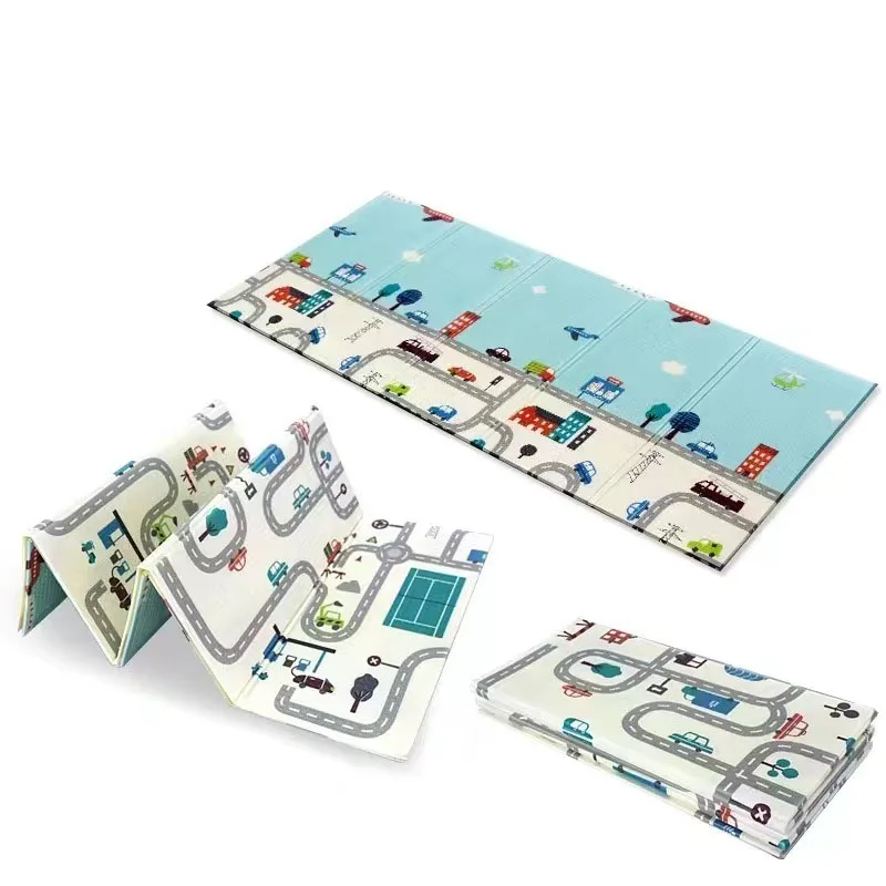 Двухсторонний экологически чистый нетоксичный складной игровой коврик для ползания большой мягкий развивающий Детский ковер