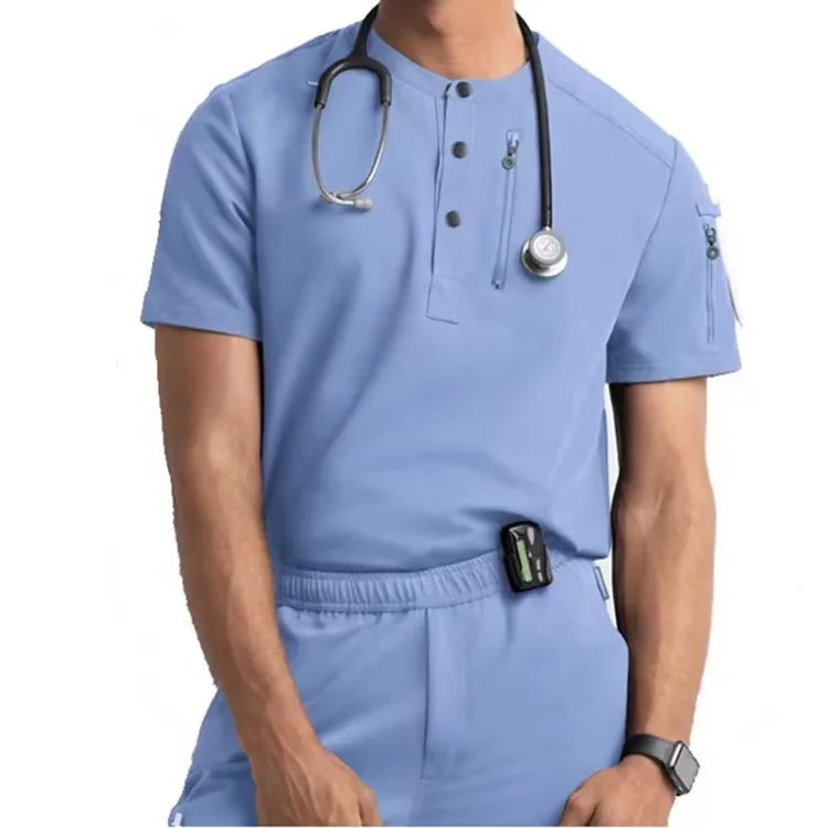 New Arrival Stylish Fashionable Plus Size Men Unisex Scrubs Top With Pants Uniform Scrubs Sets For Men