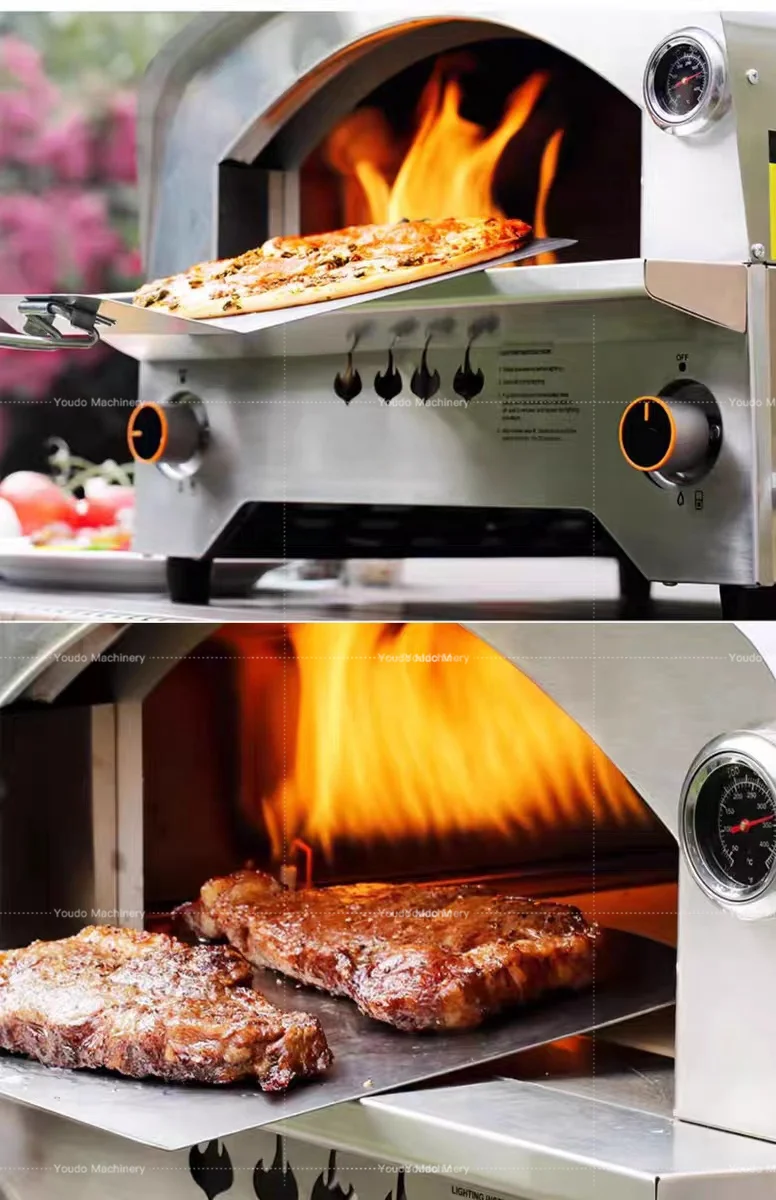 Gas Propane Pizza Oven And BBQ Grill Meat Smoker Gas Outdoor Portable RV Boat Camping Kitchen