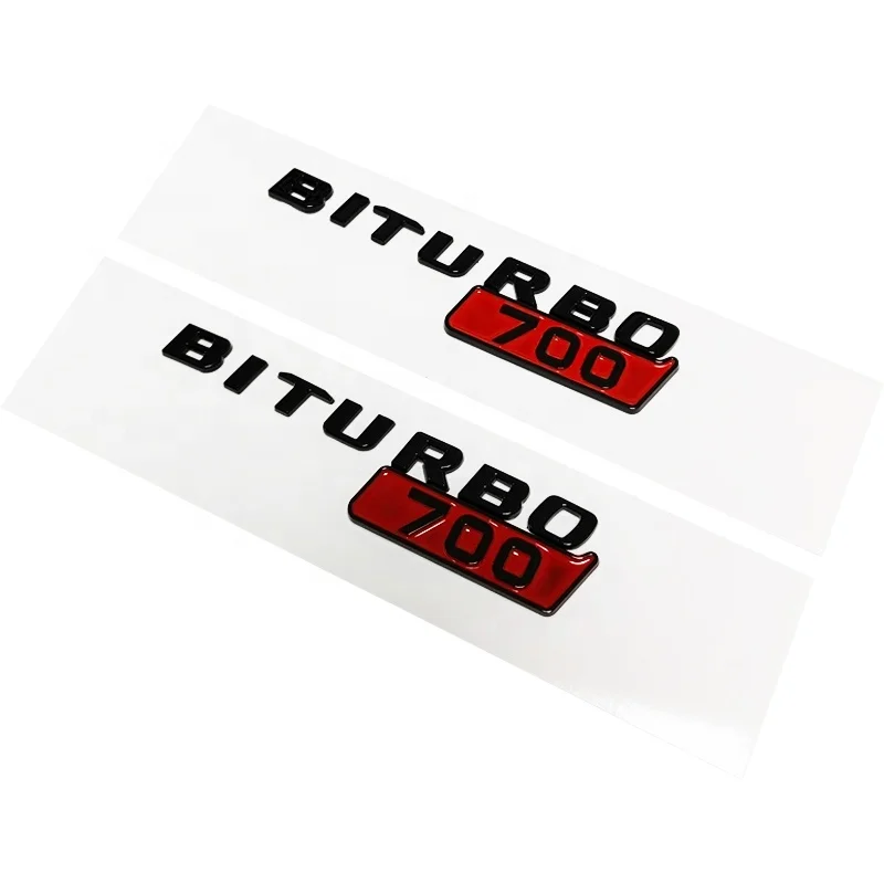 Hot Sale 3D Car Sticker ABS Chrome Plated BITURBO 700 800 900 Badge Logo for Mercedes Benz Exterior Sticker Car Sticker