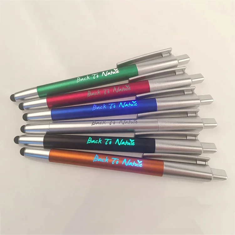 3 in 1 Smart Stylus Ballpoint Pen Custom LED Light-Up Advertising Promotional Pen with Logo