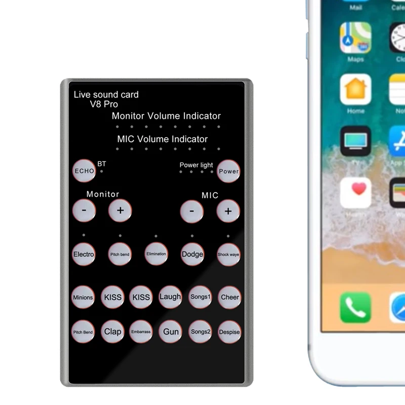 Ручной студийный звуковой модуль для записи в реальном времени для поздравительных открыток студийная звуковая карта V8 pro