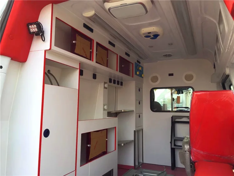 China Goldcup Brand Ambulance  First Aid Emergency ICU 5 speed 4 wheels Diesel Engine Ambulance Vehicle for Sale