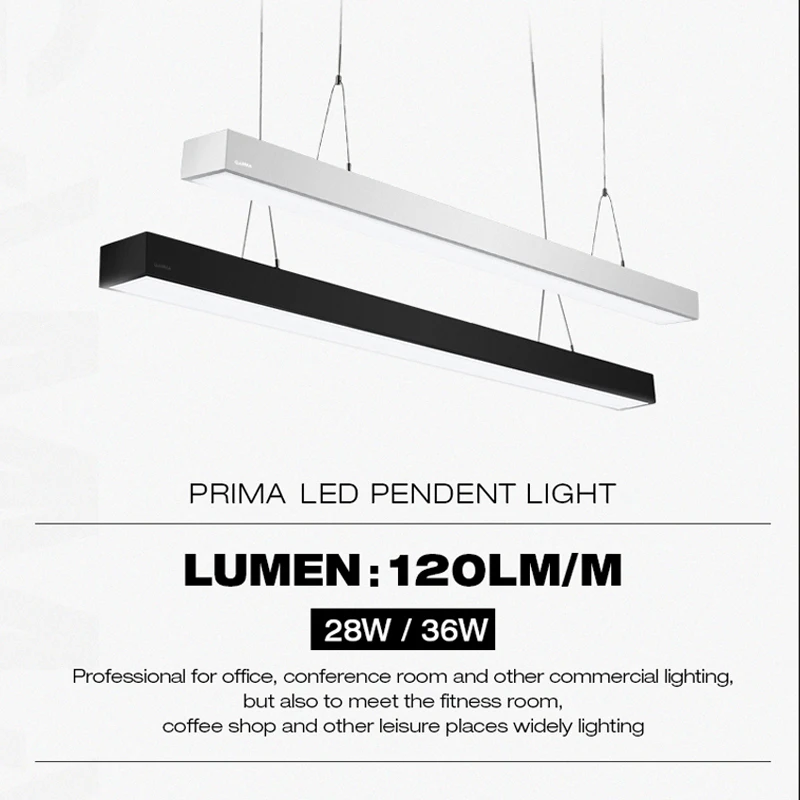 Suspending 120lm/w  LED Linear Lighting System Aluminium 28W Linkable Linear Light
