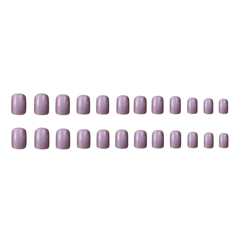 Fakenail  Design 24pcs Purple Short Seamless Soft Fake Nails Products Glamour 2021 Nails Art Press On Nails